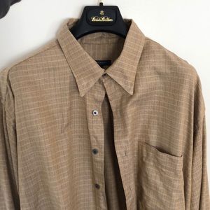 Burberry button down gold dress shirt (large)